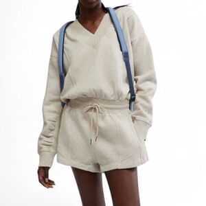 Free People Movement Intercept Romper Color Heather Grey Large NWT